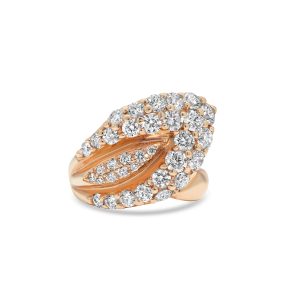 14k rose gold diamond cocktail ring - 10123