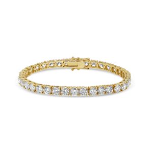 18k yellow gold diamond bracelet. - 10257
