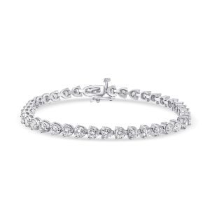 14k white gold diamond bracelet - 10491