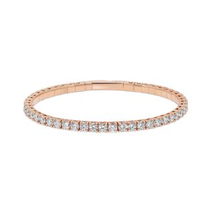 14k rose gold diamond bangle. - 10520