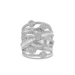 18k white gold diamond cocktail ring. - 10104