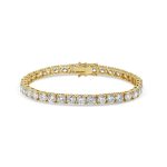 18k yellow gold diamond bracelet. - 10257