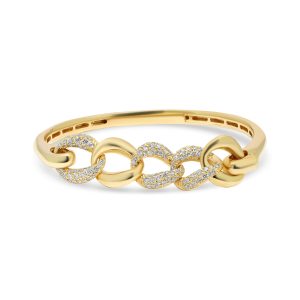 14k yellow gold bangle bracelet. - 10277
