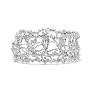 14k white gold diamond bracelet - 10327