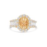 14k yellow gold diamond semi-mount ring. - 10361