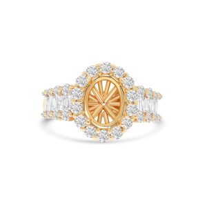 14k yellow gold diamond semi-mount ring. - 10361