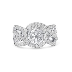 18k white gold diamond ring. - 10367