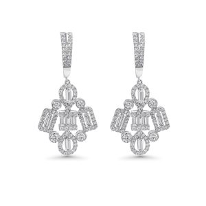 18k White gold diamond earrings. - 10371