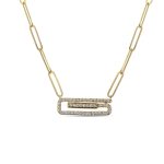 14k yellow gold diamond pendant. - 10422