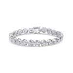 14k white gold diamond bracelet. - 10492