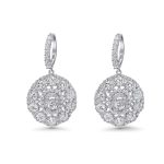 White gold diamond earrings - 10496