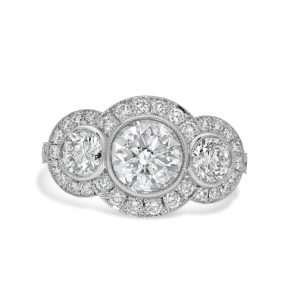 14k white gold diamond ring - 10514