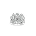 14k white gold diamond cocktail ring. - 10551