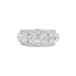 14k white gold diamond cocktail ring. - 10557