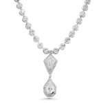 18k white gold diamond tennis necklace. - 10560