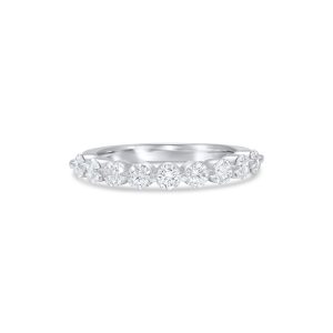 14k white gold diamond band. - 10608