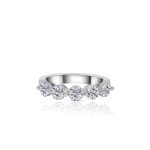 14k white gold diamond band. - 10616