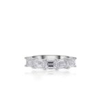 14k white gold diamond band. - 10617