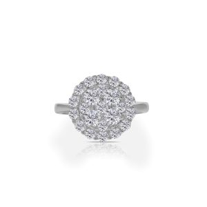 18k white gold diamond cocktail ring. - 10622