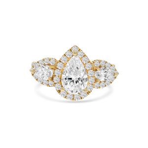 14k yellow gold diamond ring. - 10625