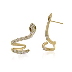 14k yellow gold diamond earrings. - 10648