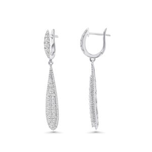18k white gold diamond earrings. - 10660