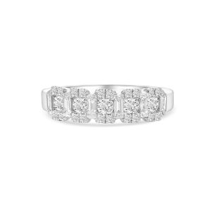 18k white gold diamond band. - 10677