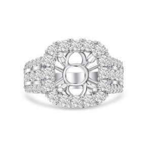 14k white gold diamond ring. - 10766