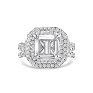 14k white gold diamond ring. - 10767
