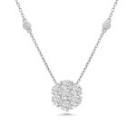 14k white gold diamond necklace. - 10775