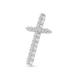 14k white gold diamond cross. - 10776