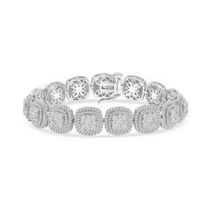18k white gold diamond bracelet. - 10789