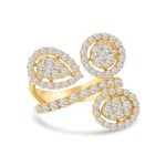 14k yellow diamond cocktail ring. - 10799