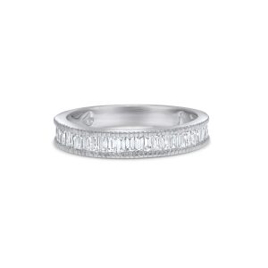 18k white gold diamond band. - 10851