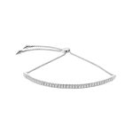 14k white gold adjustable diamond bracelet. - 10891