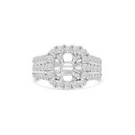 14k white gold diamond semi-mount ring. - 10964