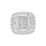 18k white gold diamond cocktail ring. - 11179