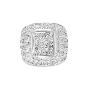 18k white gold diamond cocktail ring. - 11179