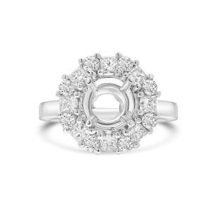 14k white gold diamond ring. - 11181