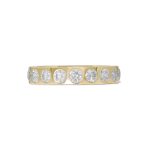 14k yellow gold diamond band. - 11225