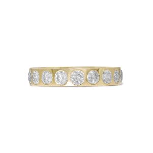 14k yellow gold diamond band. - 11225