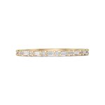 18k yellow gold diamond band. - 11555