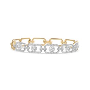 14k two tone diamond bracelet. - 11672