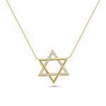 14k yellow gold diamond pendant. - 11806