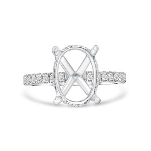 18k white gold diamond ring. - 10066