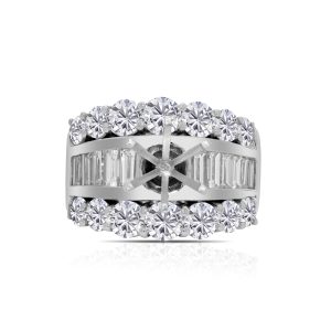 14k white gold diamond ring. - 10142