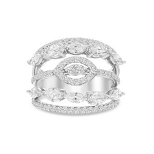 14k white gold diamond cocktail ring. - 10155