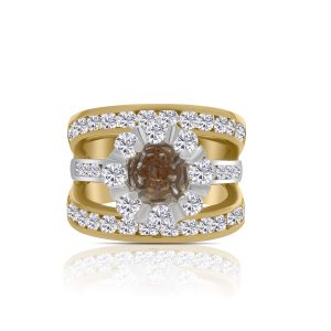 14k 2-tone diamond ring. - 10218