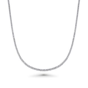 14k white gold tennis necklace - 10489