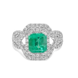 18k white gold diamond ring. - 10515